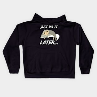 Just Do It Later Funny Sloth Kids Hoodie